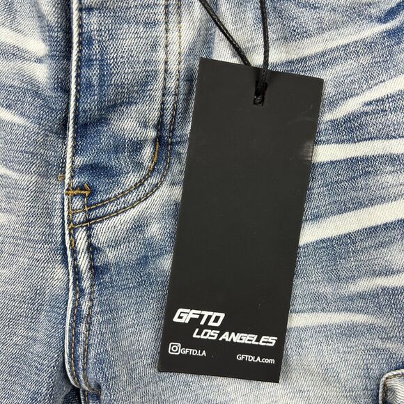 GFTD Los‎ Angeles Jeans Mens 30 Distressed Stretch Pockets Skinny Punk NWT - Picture 3 of 9